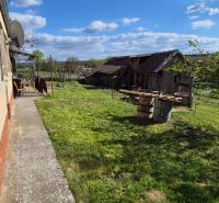 Na predaj vidiecky dom v Dedinke 3+1 s pozemkom 3150m2  - Rodinný dom v Dedinke s veľkou záhradou, zeleňou a staršou budovou v pozadí.
