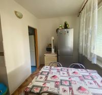 PRENÁJOM - 3-izbový byt - sídlisko Váh, Šaľa - Kuchyňa v 3-izbovom byte s jedálenským stolom a chladničkou, podlaha s dreveným dekorom.