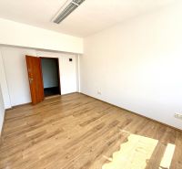 Na predaj – kancelárske priestory v centre  - Prázdna kancelária s drevenou podlahou a otvorenými dverami, Dostojevského rad, Bratislava - Staré Mesto.