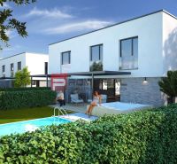 4-izbový mezonet so záhradou v projekte PRI KAPLNKE – Dubová - Dvojpodlažné domy, bazén, upravená záhrada, letná terasa, moderná architektúra.