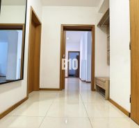 NA PRENÁJOM Priestranný 3 izbovy byt Žilina  - centrum mesta , FOR REN - Chodba v 3-izbovom byte s dlažbou, zrkadlom a dreveným dekorom na dverách.