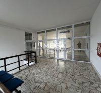 Na prenájom kancelárie v centre mesta Stropkov - Kancelárie s kamennou podlahou a presklenými dverami, vybavenie a pocit priestrannosti.