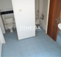 PRENÁJOM-Obchodný priestor v centre mesta Humenné-420m2 - Toalety v obchodných priestoroch so svetlými obkladačkami a umývadlom.