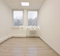 PRENÁJOM komerčného priestoru (26 m2) blízko centra Humenné - Obchodné priestory s podlahou s dreveným dekorom a veľkými oknami.