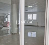 PRENÁJOM obchodného priestoru v centre Humenného (74 m2) - Obchodné priestory so sklenenými stenami a podlahou s dreveným dekorom.