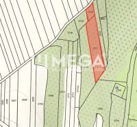 Predaj investičného pozemku v obci Jasenov - Katastrálna mapa v oblasti Jasenov, ulica Jasenov, so zvýraznenou plochou pre zvláštne nehnuteľnosti.