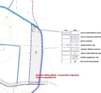NA PREDAJ: Investičný pozemok 85 291 m² – Rešica, Košice-okolie - Návrh technického vybavenia vodného hospodárstva v oblasti Rešice, znázorňujúci zvláštne nehnuteľnosti.