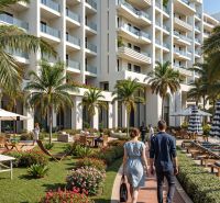 Predaj 2-izbového bytu, Zanzibar - Apartmán v Paje s palmami a bazénom. V popredí chodník vedie okolo terasy.