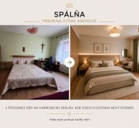MEŠTIANSKY RODINNÝ DOM SO ZÁHRADOU LEN PÁR MINÚT OD CENTRA RUŽOMBERKA - Premena spálne v rodinnom dome s podlahou s dreveným dekorom a novým nábytkom.