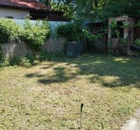 Predám murovanú chatu v Nových Zámkoch - Záhrada pri chate na ulici v Nových Zámkoch s bohatou zeleňou a drevárňou.