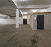 Na  prenájom vykurovaný sklad s nakladacou rampou, 540 m² - Zvolen - Interiér skladov a hál s masívnym betónovým stĺpom a sivými stenami.