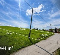 Priestranný stavebný pozemok 2 441 m² vo Finticiach - Pozemky - bývanie v Finticiach s rozlohou 2441 m², vedľa cesty pod modrou oblohou.
