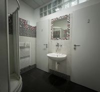 Sklad + kancelárie 1349 m² logistický objekt s rampami -Banská Bystria - Kúpeľňa s umývadlom, sprchou, zrkadlom a dverami v Skladoch a halách.