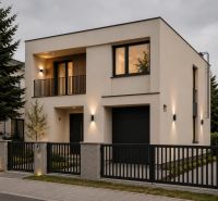 6-izbový rodinný dom v obci Biely Kostol - Rodinný dom v Bielom Kostole na ulici Biely Kostol s modernou fasádou a osvetlením.