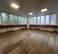 Na prenájom kancelárske priestory 66,6 m² - Banská Bystrica, Zvolenská - Veľké kancelárske priestory s podlahou s dreveným dekorom a veľkým oknami.