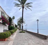 Na predaj apartmán - Mar Menor, Španielsko A500ZL - Promenáda pri mori v La Manga del Mar Menor, Španielsko, lemovaná palmami a lampami.