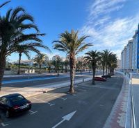 Na predaj apartmán - Mar Menor, Španielsko A500ZL - Palmové stromy a pozdĺž cesty zaparkované autá pri apartmánoch v La Manga del Mar Menor, Španielsko.