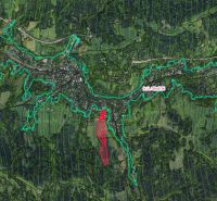 Skalité – 6.300 m2 ORNÁ PÔDA v pozemkových úpravách - Letecký pohľad na poľnohospodárske a lesné pozemky v okolí Skalité.