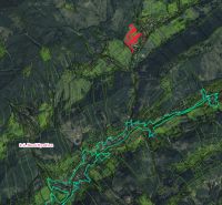 Nová Bystrica – 8.500 m2 ORNÁ PÔDA - Poľnohospodárske a lesné pozemky v okolí Novej Bystrice, viditeľné na satelitnom snímku.