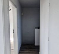 SENEC-4 izb. byt v rodinnom dome priamo v Senci - Chodba v rodinnom dome s bielymi stenami a podlahou s dreveným dekorom.