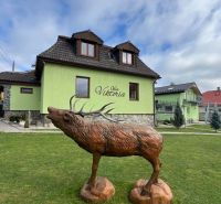 Na predaj penzion  – Štôla, Vysoké Tatry O560ZL - Socha jeleňa pred vilou v obci Štôla, okres Poprad, Prešovský kraj, Slovensko.