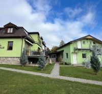 Na predaj penzion  – Štôla, Vysoké Tatry O560ZL - Vila v Štôle, okres Poprad, Prešovský kraj, Slovensko, so zelenou fasádou a starostlivo udržiavanou záhradou.
