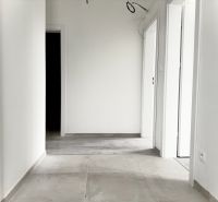 Moderný 4-izbový dom v tichej lokalite Šale – bez rezervačnej zálohy  - Chodba v rodinnom dome s bielymi stenami a keramickou podlahou.