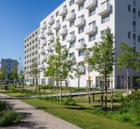 Prenájom 1 izb. byt, NOVOSTAVBA Ivanská cesta, Bratislava II, Trnávka  - Bytový dom v Bratislave - Ružinove na Ivanskej ceste so zeleným parkom v okolí.