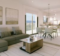 1-izbový apartmán pri pláži, Canet, Costa de Valencia - Svetlý obývací priestor rekreačného apartmánu s pohovkou a jedálenským stolom.