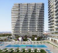 1-izbový apartmán pri pláži, Canet, Costa de Valencia - Rekreačný apartmán v Canet d'En Berenguer so záhradou a bazénom pri obytných vežiach.