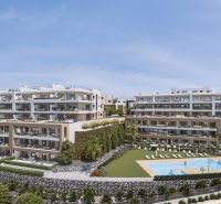 1-izbový apartmán s výhľadom na more, Estepona, Costa del Sol - Rekreačný apartmán v Estepona s bazénom a terasami, pozdĺž zelenej záhrady.
