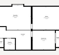 Moderný 3-izbový byt s balkónom a 2 parkovacími miestami - Ludanice - Pôdorys 3-izbového bytu: obývačka, spálňa, kuchyňa, detská izba, loggia, kúpeľňa, toaleta.