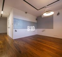 Inteligentný 4-izbový byt s garážou, dvoma balkónmi a technológiami be - Interiér 4-izbového bytu s podlahou s dreveným dekorom a moderným osvetlením.