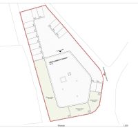 CHORVÁTSKO - Apartmány 140 m od pláže (3i) - VODICE - Stavebný plán s parkovacími miestami a zeleňou pre 3-izbový byt v meste Vodice.