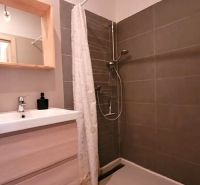 Prenájom 3 izbový byt, Teplická ulica, Bratislava III. Nové Mesto - Kúpeľňa so sprchovacím kútom a umývadlom v 3-izbovom byte.