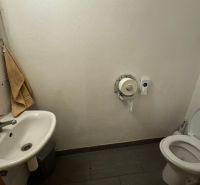 Podnikateľské priestory v  širšom centra mesta Nové Zámky, prízemie - Toaleta s umývadlom a dlažbou. Obchodné priestory s jednoduchým vybavením.