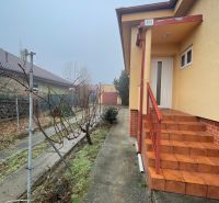 PREDAJ - 4-izbový rodinný dom s garážou, tichá lokalita, Svätoplukovo - Rodinný dom v Svätoplukove, omietnutá fasáda, betónový chodník, vinič pri plote, schody.