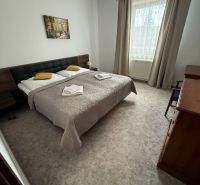 NA PREDAJ: Zabehnutý hotel Amália s wellnesom v srdci Vysokých Tatier - Svetlá izba v Hoteloch a penziónoch s manželskou posteľou, záclonami a umením na stene.