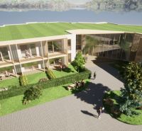NA PREDAJ: Zabehnutý hotel Amália s wellnesom v srdci Vysokých Tatier - Moderná budova so zelenou strechou v Novej Lesnej v kategórii Hotely a penzióny.