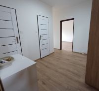 Krásny 3 izbový byt na prenájom. - Interiér 3-izbového bytu s bielymi dverami a podlahou s dreveným dekorom.
