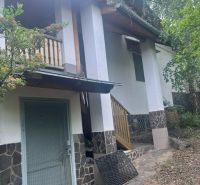 PREDAJ/ Krásna chalupa s vinicou/Jablonov nad Turňou - Chata v Jablonove nad Turňou, obklopená zeleňou, s terasou a kamenným obkladom.