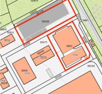 FORVIN TOWER - Predaj administratívnej budovy, Veľký Krtíš - Mapa ukazuje zvláštne nehnuteľnosti na ulici Liaz s grafickými prvkami a číslami parciel.