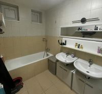 PRENÁJOM - 2-izbový priestranný byt, terasa a parkovanie, Svätoplukovo - Kúpeľňa v 2-izbovom byte s vaňou, dvomi umývadlami a úložným priestorom.