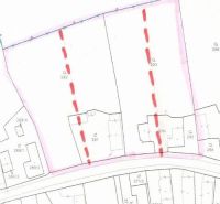 Na predaj stavebné pozemky - 7 500 m² v obci Zubné. - Katastrálna mapa zobrazujúca rozdelené parcely v Zubnom, zvláštne nehnuteľnosti.