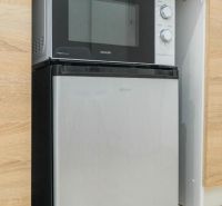 Moderný apartmán v centre Rajeckých Teplíc rovno oproti kúpeľom Afrodi - Kuchynský kút v Rekreačnom apartmáne s mikrovlnkou a mini chladničkou.