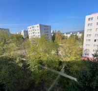 Na predaj : Slnečný 3-izbový byt – sídlisko Rozkvet - Sídlisko Rozkvet v Považskej Bystrici s výhľadom na obytné budovy a zeleň.