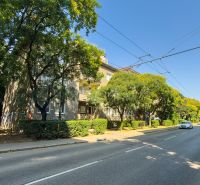 NA PRENÁJOM I 3 izbový byt v centre mesta I BRATISLAVA - Budova a stromy na Svätoplukovej ulici v Bratislave – Ružinove. 3-izbový byt.