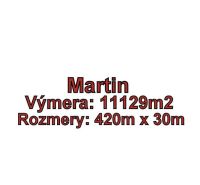 MARTIN-Slnečné Lány pozemok na developerské a komerčné účely 11 129m2 - Ponuka pozemkov na bývanie v Martine, výmera 11129 m², rozmery 420 x 30 m.