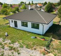 Projekt ČEREŠŇOVÁ ALEJ – 10 rod. domov/pozemk., Jelka - Rodinný dom v Jelke s úhľadnou fasádou a sedlovou strechou, obklopený záhradou.