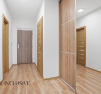 ELEGANTNÝ 2 IZBOVÝ BYT  S PARKINGOM | POLYGON | NITRA - Chodba v 2-izbovom byte s podlahou s dreveným dekorom a drevenými dverami.